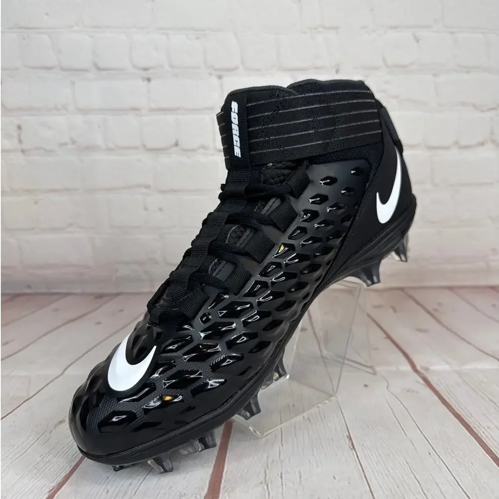 Nike Force Savage Pro 2 Mid Black White Football Cleats Mens Sz 10.5 AH4000-002 - Picture 4 of 11